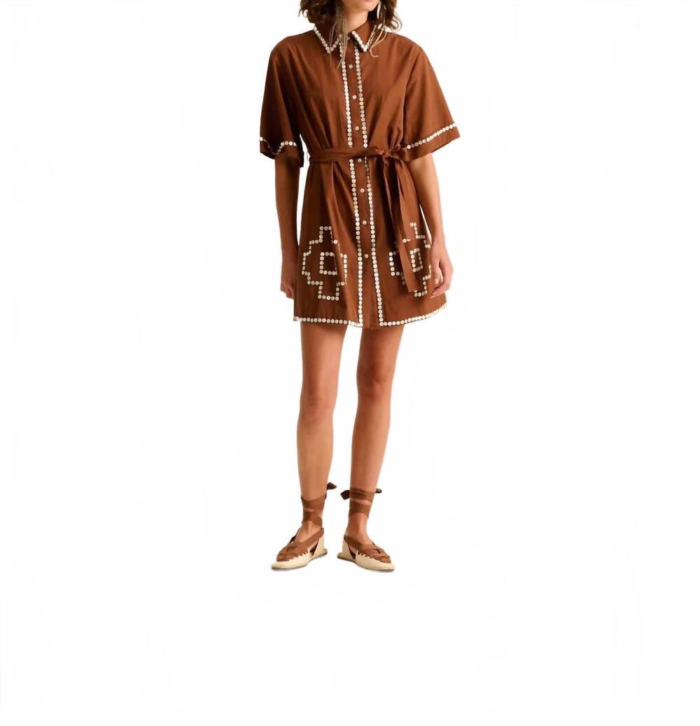 NEW CAROLINA K amaia mini dress in brown
